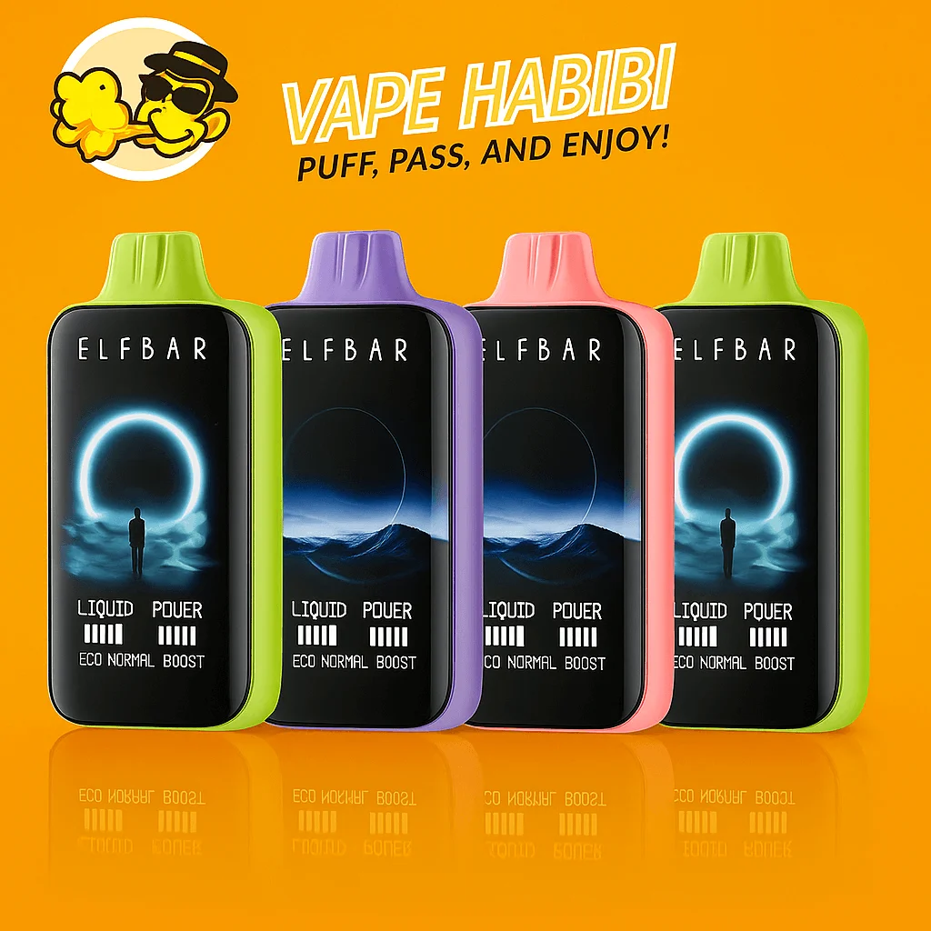 Elf Bar Moon Night 40000 Puffs 50mg Nicotine Disposable Vape lineup at Vape Habibi.