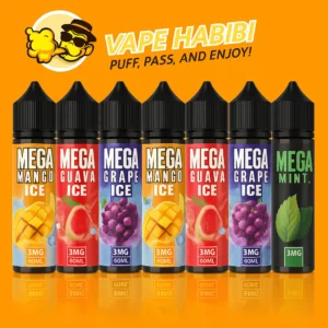 MEGA 3MG 60ML Bottle Liquid Freebase vape juice flavors by Vape Habibi.