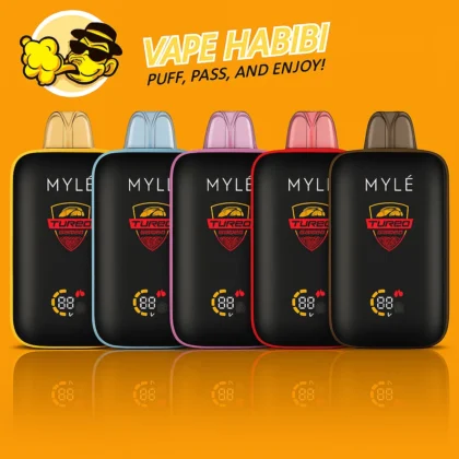 MYLE Turbo 20000 Puffs Disposable Vapes in various colours from Vape Habibi