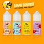 SILVAPER Salt Nicotine 50mg 30ml E-liquid lineup in various fruit flavors by Vape Habibi.