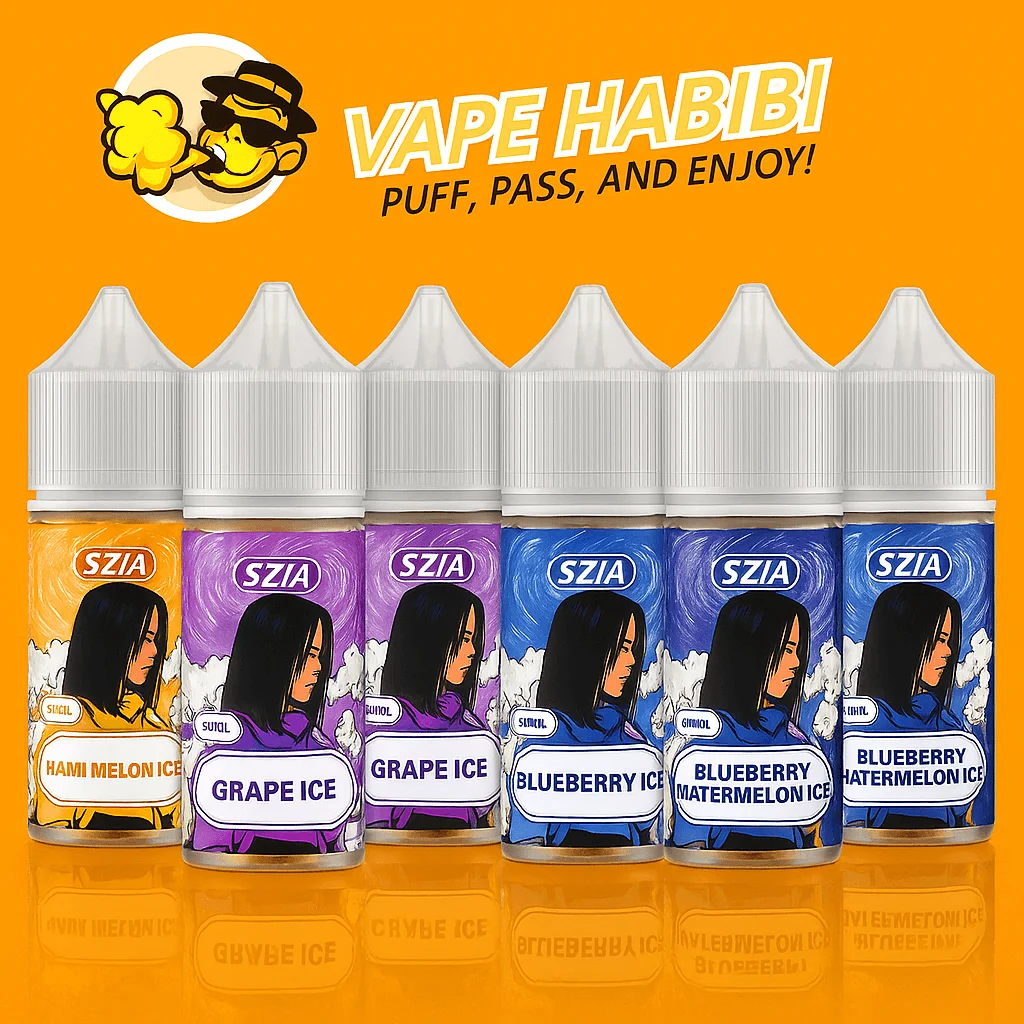 SZIA Salt Nicotine 20MG & 50MG E-Liquid variety pack available at Vape Habibi.