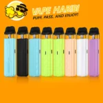 Vaporesso XROS 5 Mini Pod Kit in sleek aluminum, showing 1500mAh battery and adjustable airflow