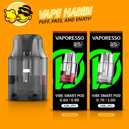 Vaporesso Vibe and Vibe SE 4.5ml Dual Mesh Smart Pods (2-pack) for MTL/RDL vaping.