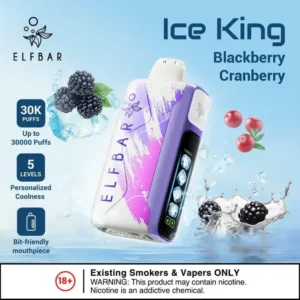 ELFBAR Ice King 30k Puffs Disposable Vape Ice Adjustable Blackberry Cranberry Flavours